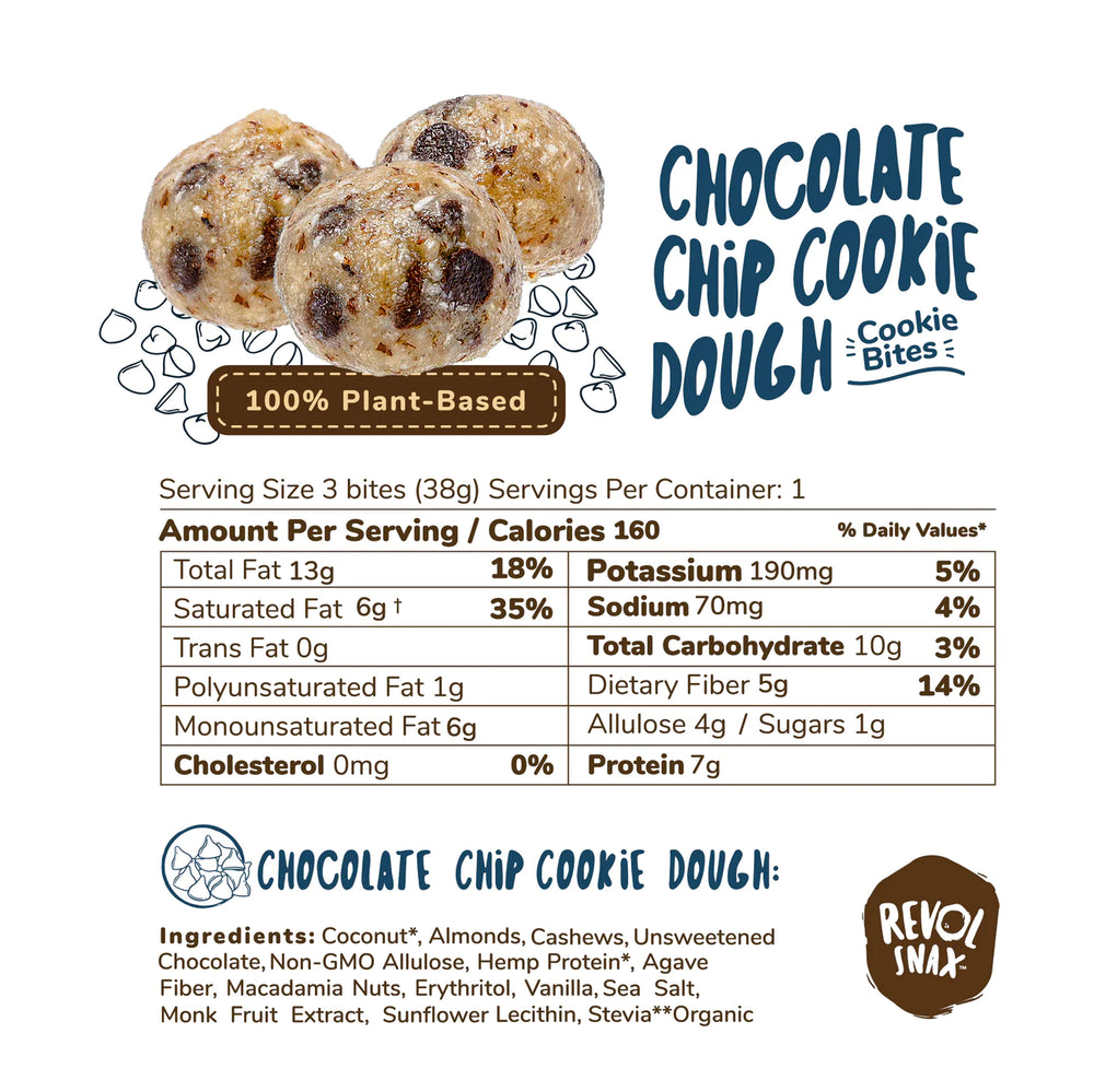 
            
                Load image into Gallery viewer, Revol Snax Bites - Chocolate Chip Cookie Dough
            
        